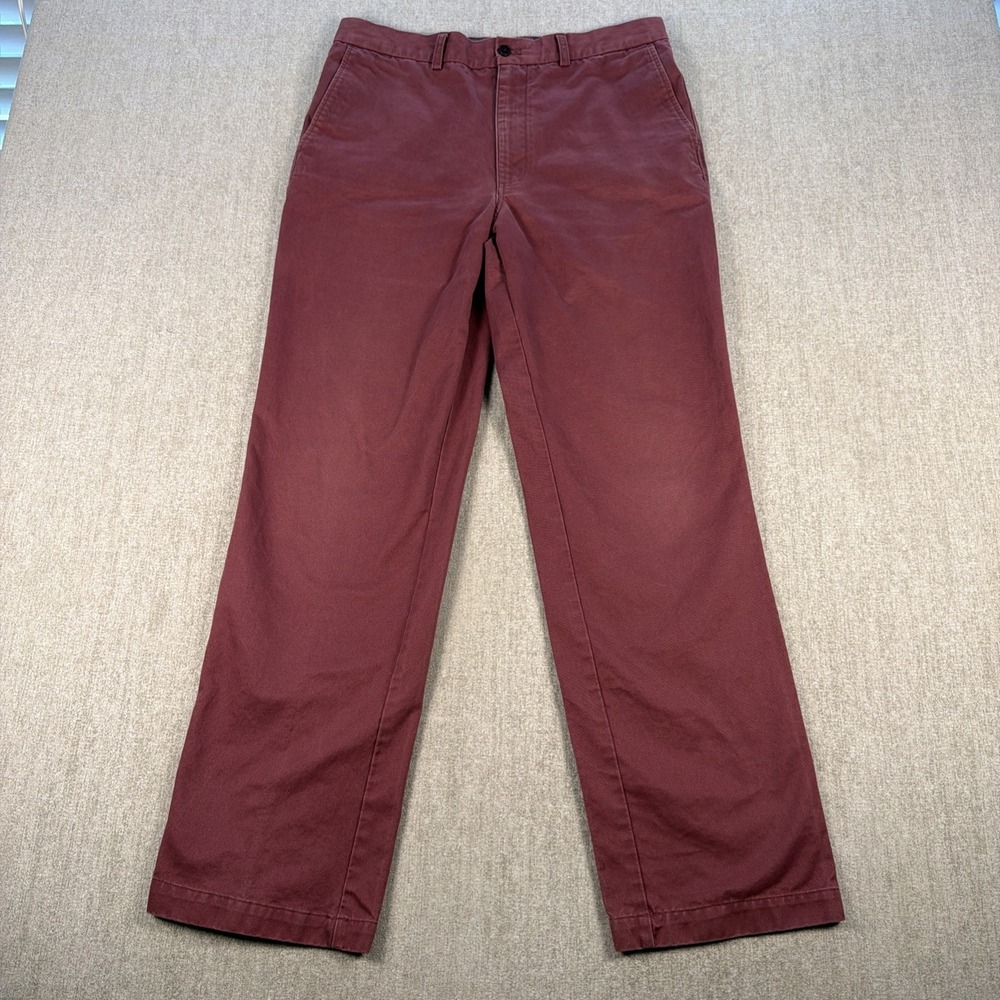 Charles Tyrwhitt Chino Pants Mens 32x32 Burgundy Non-Iron Classic‎ Fit